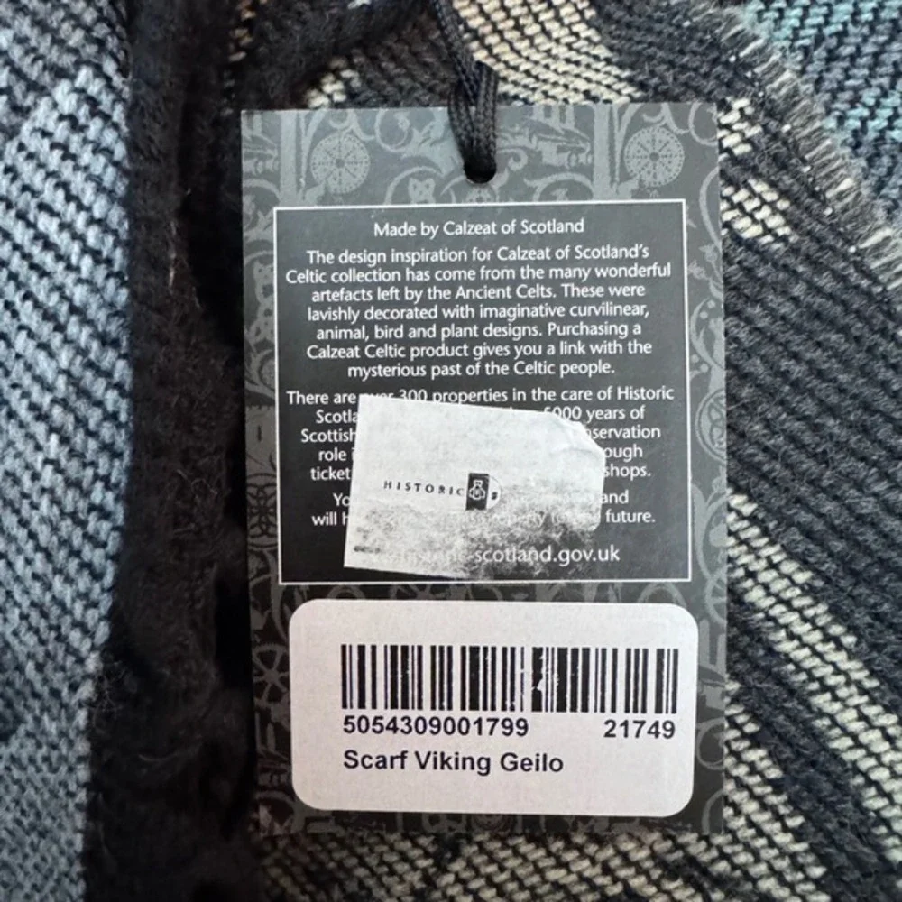 Historic‎ Scotland Wool Blend Viking Scarf Wrap Fringe Celtic Woven Scarf Geilo